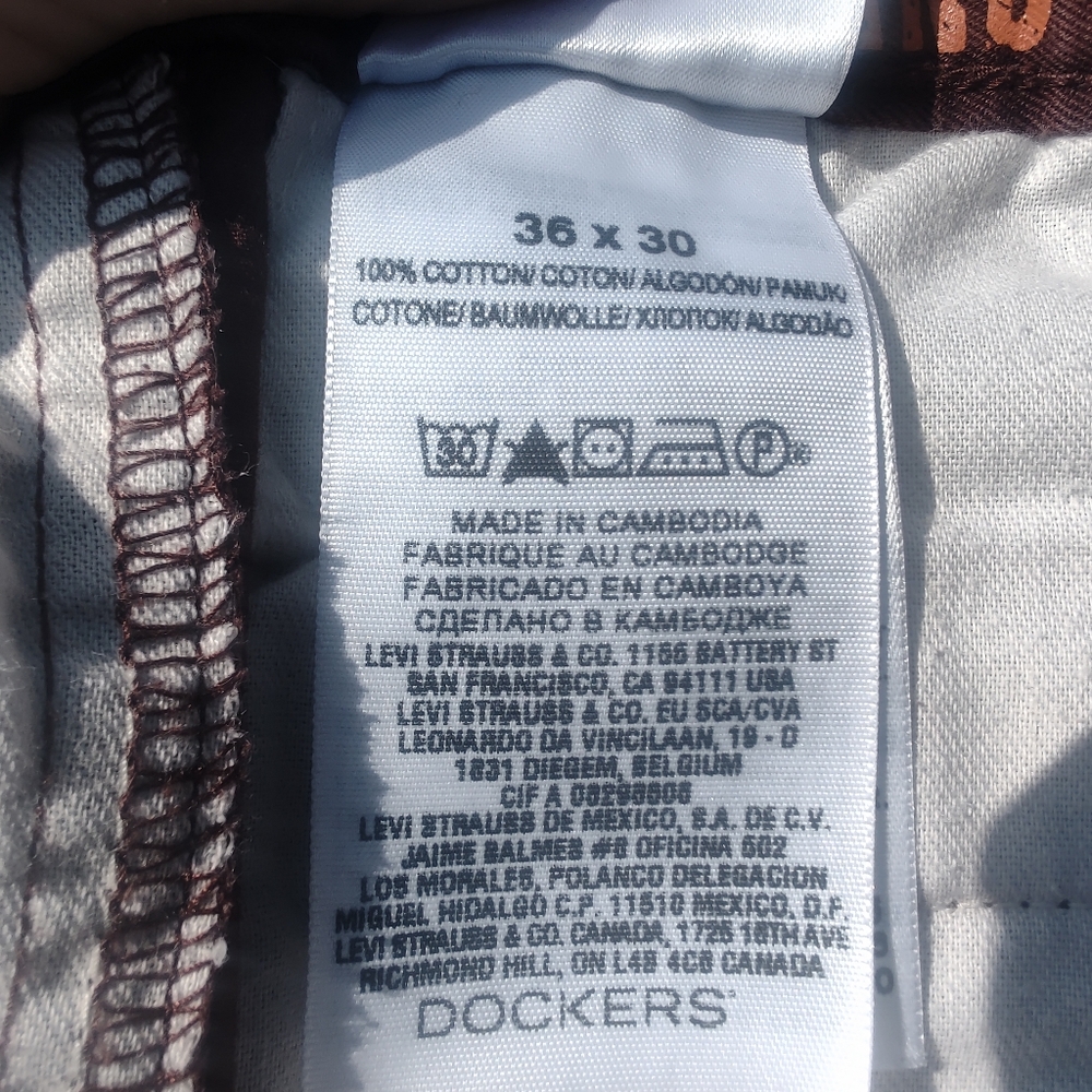 Dockers - Tapered Slim Fit Chinos - Men's 36x30 - Burgundy - Picture 6 of 10